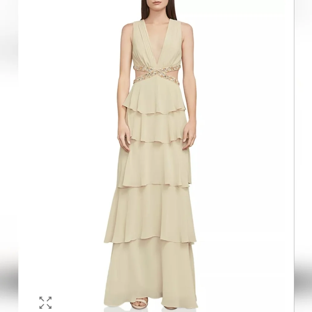 BCBG Maxazria Thassia Elegant Lined Layered Evening Gown Size 10 Nwt ❤️ - Picture 13 of 13